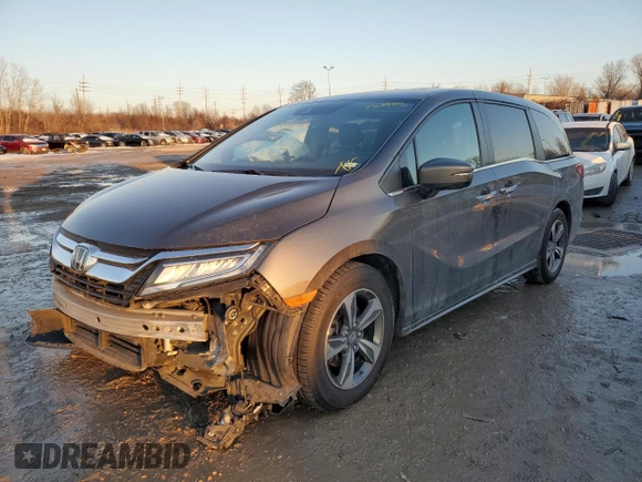 2019 Honda Odyssey Touring with VIN 5FNRL6H83KB085223, listed as a Copart auction lot 87628395 with 163,035 mi miles and Salvage Title. Bid and sale history available at carsss.com. Image 1.