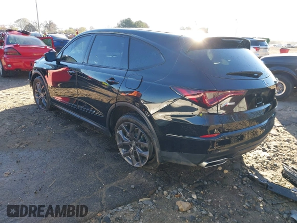 2023 Acura MDX w/A-Spec Package with VIN 5J8YE1H09PL008056, listed as a IAAI auction lot 41856240 with 52,891 mi miles. Bid and sale history available at carsss.com. Image 3.