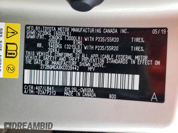 2019 Lexus RX with VIN 2T2BGMCAXKC039442, listed as a Copart auction lot 51178615 with 73,065 mi miles and Salvage Title. Bid and sale history available at carsss.com. Image 13.