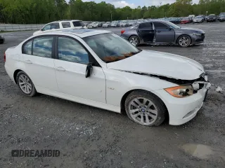 2007 BMW 3 Series 328i with VIN WBAVA33517KX81800, listed as a Copart auction lot 52684855 with 147,621 mi miles and Salvage Title. Bid and sale history available at carsss.com. Image 4.