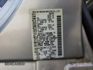 2008 Nissan Quest S z VIN 5N1BV28U28N123399, wystawiony jako Copart lot #54991765 z przebiegiem 136 628 mil mil oraz Szkoda całkowita • Salvage title. Historia ofert i sprzedaży dostępna na DreamBid. Obrazek 13.