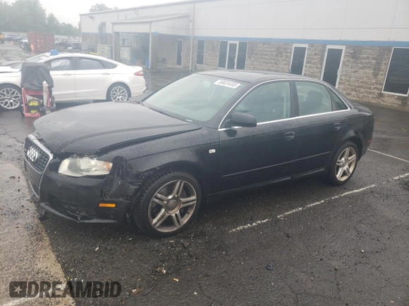 2008 Audi A4 2.0T with VIN WAUDF78E88A127977, listed as a Copart auction lot 58024455 with 177,280 mi miles and Salvage title. Bid and sale history available at DreamBid. Image 1.