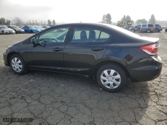 2013 Honda Civic Sdn LX with VIN 2HGFB2F50DH561904, listed as a Copart auction lot 42264285 with 165,218 mi miles and Salvage Title. Bid and sale history available at carsss.com. Image 2.