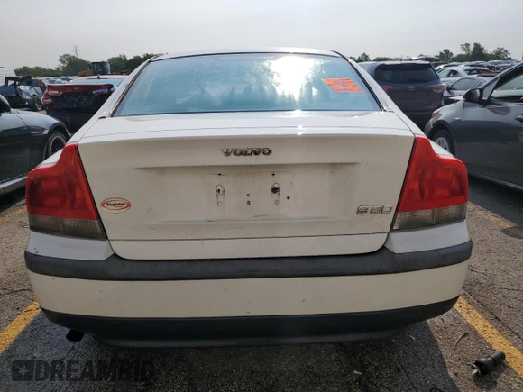2002 Volvo S60 with VIN YV1RS61R522139334, listed as a Copart auction lot 66400194 with 0 mi miles and Salvage Title. Bid and sale history available at carsss.com. Image 6.