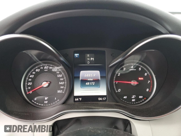 2017 Mercedes-Benz C 300 with VIN WDDWJ4JB3HF444647, listed as a Copart auction lot 47061125 with 48,172 mi miles and Salvage Title. Bid and sale history available at carsss.com. Image 9.