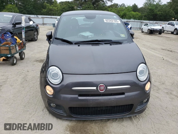 2015 FIAT 500 Sport with VIN 3C3CFFBR0FT755871, listed as a Copart auction lot 62342105 with 76,514 mi miles and Salvage title. Bid and sale history available at DreamBid. Image 5.