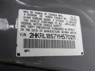 2000 Honda Odyssey LX z VIN 2HKRL1857YH570211, wystawiony jako IAAI lot #42139263 z przebiegiem 161 983 mil mil oraz . Historia ofert i sprzedaży dostępna na DreamBid. Obrazek 9.