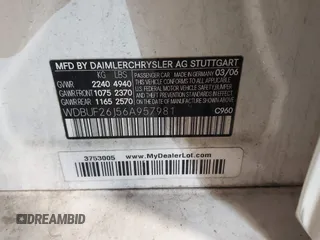 2006 Mercedes-Benz E 320 CDI with VIN WDBUF26J56A957981, listed as a IAAI auction lot 41582669 with 309,652 mi miles and . Bid and sale history available at DreamBid. Image 9.