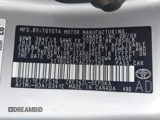 2010 Toyota Corolla with VIN 2T1BU4EE7AC227282, listed as a IAAI auction lot 42518170 with 178,595 mi miles and . Bid and sale history available at DreamBid. Image 9.