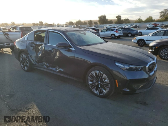 2024 BMW 5 Series 530i with VIN WBA43FJ01RCS08326, listed as a Copart auction lot 75218854 with 0 mi miles and Salvage Title. Bid and sale history available at carsss.com. Image 4.