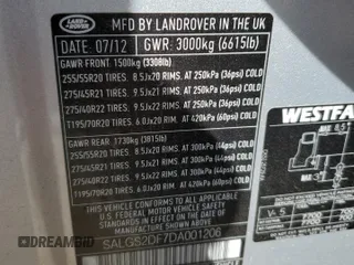 2013 Land Rover Range Rover HSE z VIN SALGS2DF7DA001206, wystawiony jako Copart lot #51338275 z przebiegiem 96 805 mil mil oraz Szkoda całkowita • Salvage title. Historia ofert i sprzedaży dostępna na DreamBid. Obrazek 13.