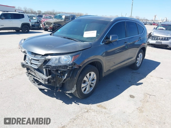 2013 Honda CR-V EX-L with VIN 2HKRM4H78DH610001, listed as a IAAI auction lot 41847397 with 98,239 mi miles. Bid and sale history available at carsss.com. Image 2.