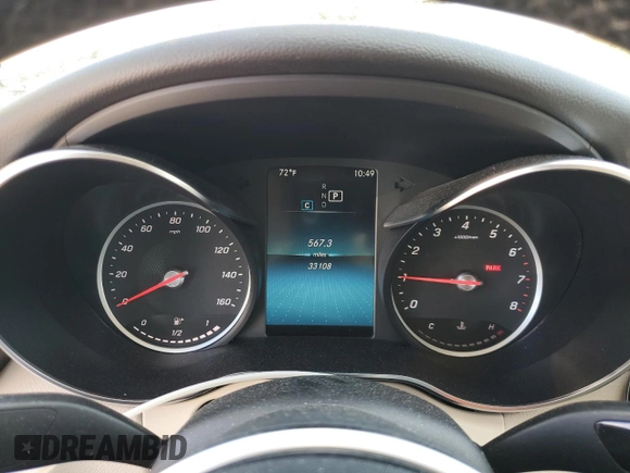 2020 Mercedes-Benz C with VIN W1KWF8DB5LR593475, listed as a Copart auction lot 49991955 with 33,108 mi miles and Salvage Title. Bid and sale history available at carsss.com. Image 9.