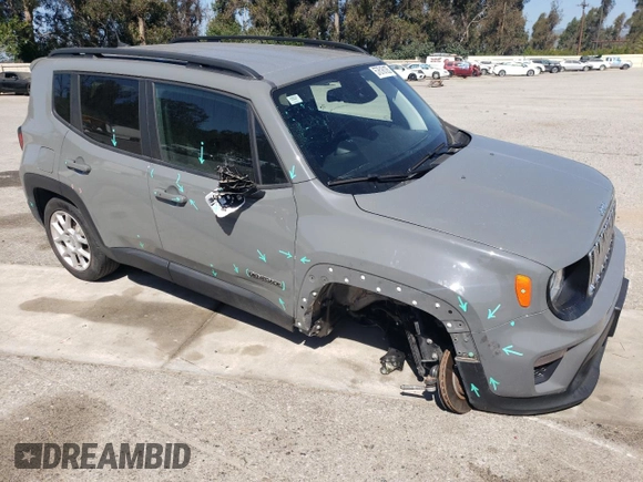 2021 Jeep Renegade Latitude with VIN ZACNJDBB5MPN15842, listed as a Copart auction lot 57616105 with 43,553 mi miles and Salvage title. Bid and sale history available at DreamBid. Image 4.
