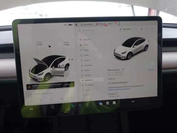 2023 Tesla Model Y Long Range z VIN 7SAYGDEE2PF834036, wystawiony jako IAAI lot #41933120 z przebiegiem 27 872 mil mil oraz . Historia ofert i sprzedaży dostępna na DreamBid. Obrazek 7.