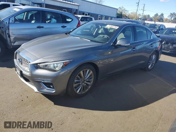 2024 Infiniti Q50 Luxe with VIN JN1EV7BR0RM631433, listed as a Copart auction lot 74363754 with 4,825 mi miles and Salvage Title. Bid and sale history available at DreamBid. Image 1.