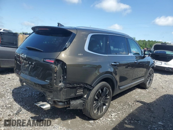2023 Kia Telluride SX Prestige with VIN 5XYP5DGC5PG387088, listed as a Copart auction lot 60807605 with 70,674 mi miles and Salvage title. Bid and sale history available at DreamBid. Image 3.