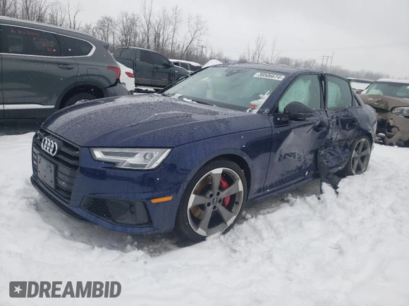 2019 Audi S4 Premium Plus with VIN WAUB4AF42KA116727, listed as a Copart auction lot 38506674 with 76,411 mi miles. Bid and sale history available at carsss.com. Image 1.