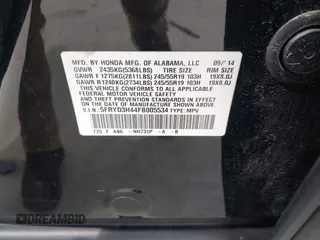 2015 Acura MDX Technology with VIN 5FRYD3H44FB005534, listed as a IAAI auction lot 42107208 with 56,347 mi miles and . Bid and sale history available at DreamBid. Image 9.