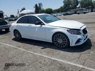 2021 Mercedes-Benz C 300 with VIN W1KWF8DB8MR618693, listed as a Copart auction lot 59123095 with 29,877 mi miles and Salvage title. Bid and sale history available at DreamBid. Image 4.