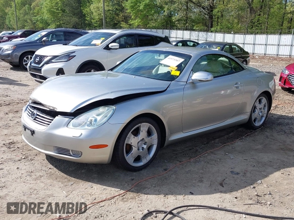 2004 Lexus SC with VIN JTHFN48YX40059526, listed as a IAAI auction lot 41973307 with 123,466 mi miles. Bid and sale history available at carsss.com. Image 2.