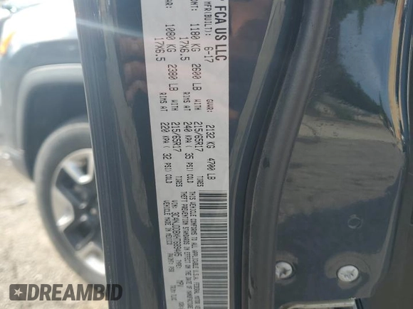 2017 Jeep Compass Trailhawk с VIN 3C4NJDDBXHT689405, выставлен на аукционе Copart как лот 56324395 с пробегом 115 664 миль миль и Списание • Salvage title. История ставок и продаж доступна на DreamBid. Изображение 12.