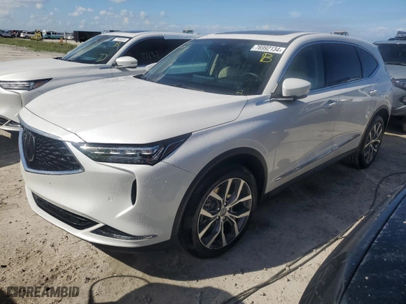2024 Acura MDX w/Technology Package with VIN 5J8YD9H4XRL006548, listed as a Copart auction lot 76992134 with 6,800 mi miles and Non Repairable. Bid and sale history available at carsss.com. Image 1.