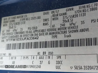 2018 Ford F-150 XL with VIN 1FTFW1E53JFA33642, listed as a IAAI auction lot 39856720 with 149,307 mi miles. Bid and sale history available at carsss.com. Image 9.