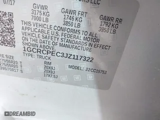2018 Chevrolet Silverado 1500 Custom with VIN 1GCRCPEC3JZ117322, listed as a IAAI auction lot 41719888 with 173,623 mi miles. Bid and sale history available at carsss.com. Image 9.