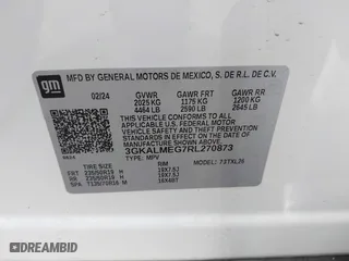 2024 GMC Terrain SLE with VIN 3GKALMEG7RL270873, listed as a IAAI auction lot 41174552 with 15,887 mi miles. Bid and sale history available at carsss.com. Image 9.