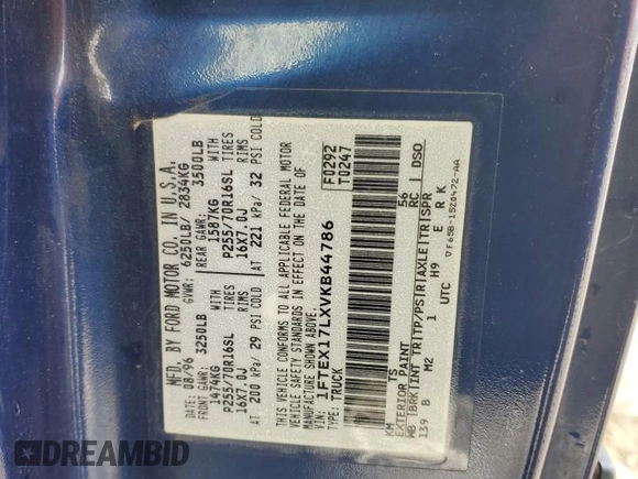 1997 Ford F-150 XL with VIN 1FTEX17LXVKB44786, listed as a Copart auction lot 49630955 with 301,736 mi miles and Salvage title. Bid and sale history available at DreamBid. Image 15.