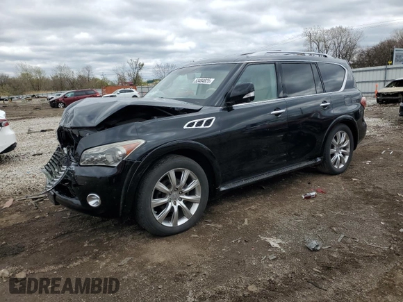2012 Infiniti QX56 7-passenger z VIN JN8AZ2NE5C9021621, wystawiony jako Copart lot #53484825 z przebiegiem 139 453 mil mil oraz Szkoda całkowita • Salvage title. Historia ofert i sprzedaży dostępna na DreamBid. Obrazek 1.