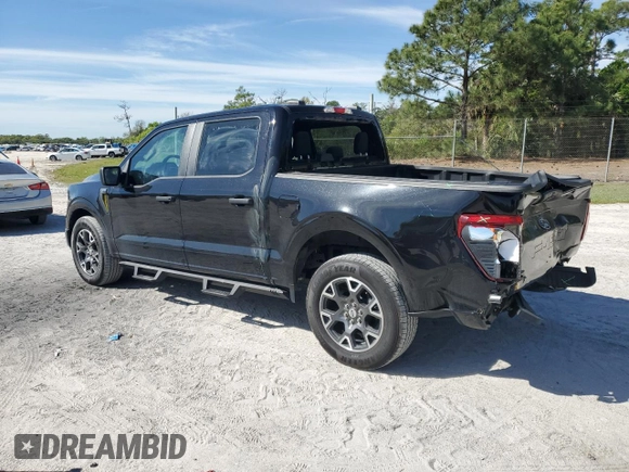 2024 Ford F-150 STX with VIN 1FTEW2KP2RKD25390, listed as a Copart auction lot 47856945 with 12,500 mi miles and Salvage Title. Bid and sale history available at carsss.com. Image 2.