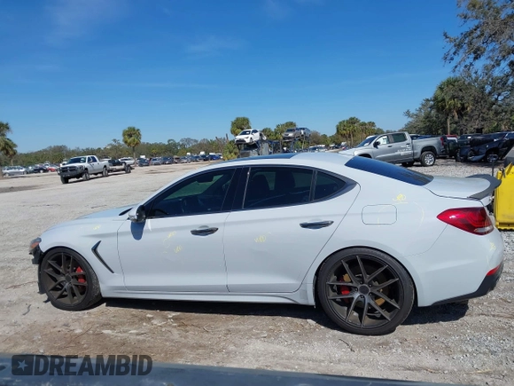 2019 Genesis G70 Dynamic with VIN KMTG34LE8KU031322, listed as a IAAI auction lot 41636994 with 55,325 mi miles and . Bid and sale history available at DreamBid. Image 14.