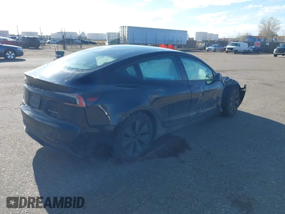 2025 Tesla Model 3 Long Range with VIN 5YJ3E1EB5SF877778, listed as a IAAI auction lot 41639595 with 8,295 mi miles and . Bid and sale history available at DreamBid. Image 4.