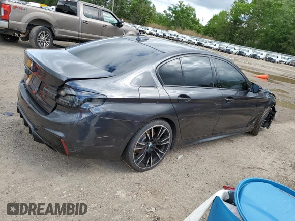 2019 BMW 5 Series 530i with VIN WBAJA5C53KWW30663, listed as a Copart auction lot 52177985 with 116,233 mi miles and Salvage Title. Bid and sale history available at carsss.com. Image 3.