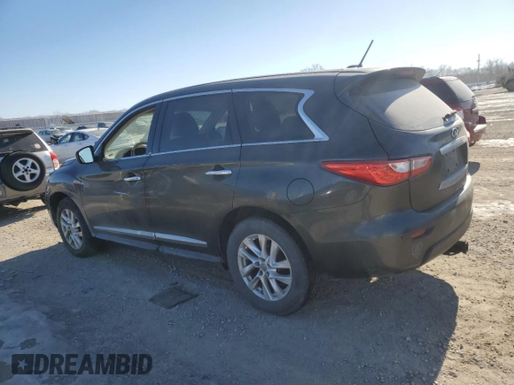 2013 Infiniti JX35 with VIN 5N1AL0MM4DC320804, listed as a Copart auction lot 41757285 with 140,551 mi miles and Salvage Title. Bid and sale history available at carsss.com. Image 2.
