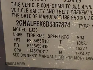 2013 Chevrolet Equinox LTZ with VIN 2GNALFEK6D6357874, listed as a IAAI auction lot 41470225 with 90,605 mi miles. Bid and sale history available at carsss.com. Image 9.