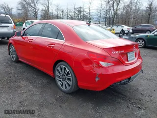 2018 Mercedes-Benz CLA with VIN WDDSJ4GB7JN595119, listed as a IAAI auction lot 41782982 with 105,071 mi miles. Bid and sale history available at carsss.com. Image 3.