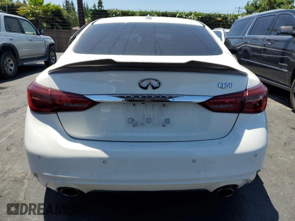 2022 Infiniti Q50 Luxe with VIN JN1EV7BP0NM310310, listed as a Copart auction lot 60804715 with 54,424 mi miles and Salvage title. Bid and sale history available at DreamBid. Image 6.