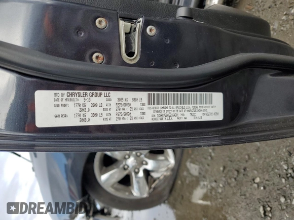 2014 Ram 1500 Big Horn with VIN 1C6RR7GG0ES164201, listed as a Copart auction lot 76834234 with 113,363 mi miles and Salvage title. Bid and sale history available at DreamBid. Image 12.