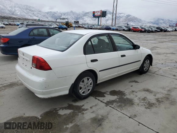 2004 Honda Civic VP with VIN 2HGES16394H620405, listed as a Copart auction lot 50882195 with 191,220 mi miles and Salvage Title. Bid and sale history available at DreamBid. Image 3.