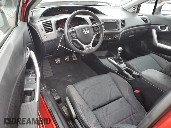 2012 Honda Civic Cpe Si with VIN 2HGFG4A54CH702346, listed as a Copart auction lot 52257745 with 142,564 mi miles and Salvage Title. Bid and sale history available at carsss.com. Image 8.