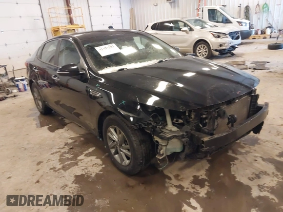 2019 Kia Optima LX with VIN 5XXGT4L31KG376856, listed as a IAAI auction lot 41427583 with 74,339 mi miles. Bid and sale history available at carsss.com. Image 1.