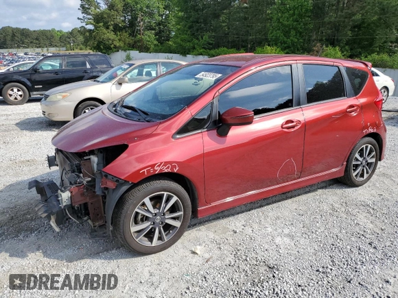2018 Nissan Note SV with VIN 3N1CE2CP0JL356183, listed as a Copart auction lot 54923795 with 70,545 mi miles and Salvage title. Bid and sale history available at DreamBid. Image 1.