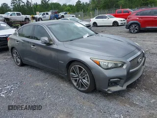 2014 Infiniti Q50 Hybrid Premium with VIN JN1AV7AP3EM690274, listed as a IAAI auction lot 42364775 with 123,315 mi miles and . Bid and sale history available at DreamBid. Image 1.