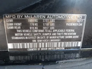 2018 McLaren 720S z VIN SBM14DCA1JW000891, wystawiony jako IAAI lot #41431972 z przebiegiem 23 724 mil mil oraz . Historia ofert i sprzedaży dostępna na DreamBid. Obrazek 9.