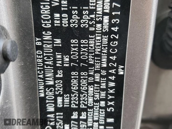 2012 Kia Sorento SX with VIN 5XYKW4A24CG243176, listed as a Copart auction lot 49816515 with 186,540 mi miles and Salvage Title. Bid and sale history available at carsss.com. Image 15.