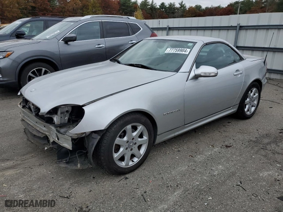2004 Mercedes-Benz SLK-Class with VIN WDBKK49F64F301438, listed as a Copart auction lot 77759904 with 113,583 mi miles and Salvage Title. Bid and sale history available at carsss.com. Image 1.