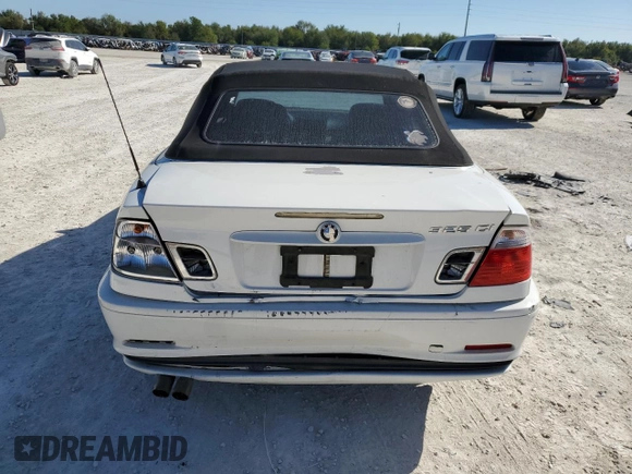 2003 BMW 3 Series 325Ci with VIN WBABS33453PG91735, listed as a Copart auction lot 83190274 with 177,347 mi miles and Salvage Title. Bid and sale history available at carsss.com. Image 6.